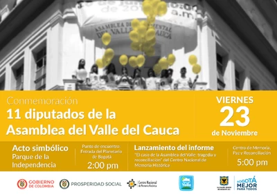 Conmemoración a los 11 diputados de la Asamblea del Valle del Cauca en Bogotá