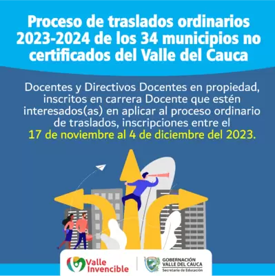 Participa en la convoca del Proceso Ordinario de Traslados vigencia 2023-2024