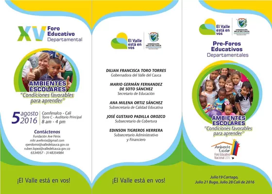 Foro Educativo Departamental 2016 invita Secretaría de Educación del Valle del Cauca