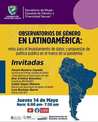 Invitación Panel Observatorios de género en Latinoamérica: retos y propuestas de política pública en el marco de la pandemia