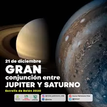 Estrella de Belén 2020. Gran conjunción entre Júpiter y Saturno. Inciva