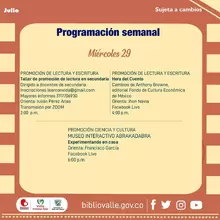 Actividades Biblioteca Departamental Jorge Garcés Borrero