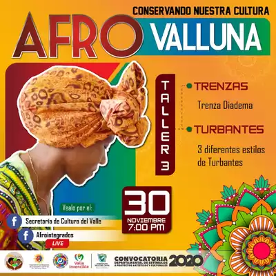 Taller de trenzas y turbantes. Conservando nuestra cultura Afro Valluna