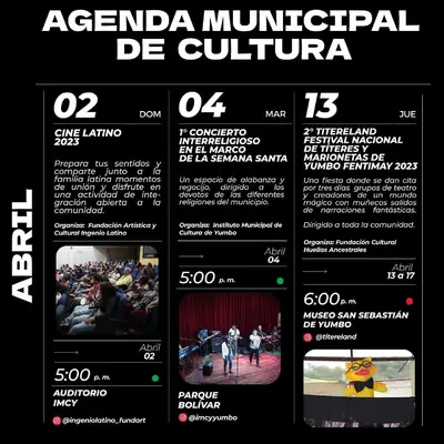 Agenda Cultural Instituto Municipal de Cultura de Yumbo