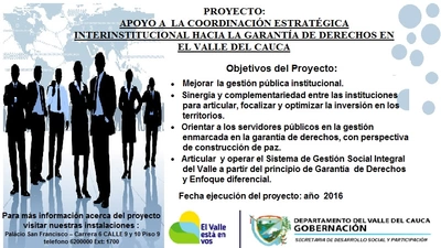 Proyecto a la Coordinacion Estrategica Insteristitucional hacia la garantia de Derechos en el Valle del Cauca