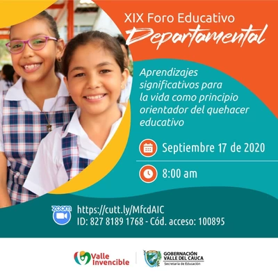 Este jueves 17 de septiembre serán seleccionadas las experiencias  que representarán al Valle del Cauca en el XIX Foro Educativo