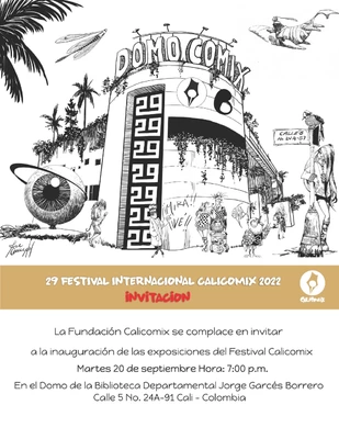 Trazos mexicanos y colombianos del Calicomix 2022, en la Biblioteca Departamental