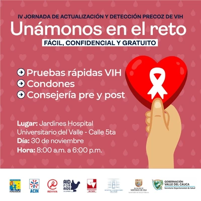 El HUV realizará jornada de pruebas gratis del VIH en el marco del Día Mundial de la Lucha contra el Sida