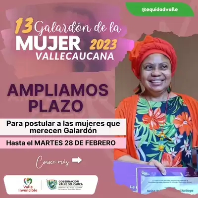 Se amplió el plazo de postulación para el ‘Galardón Mujer Vallecaucana 2023’