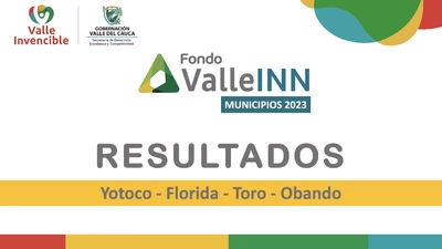 Resultados Fondo ValleINN Municipios 2023 Yotoco, Florida, Toro y Obando