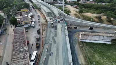 A toda marcha, obras en la calzada norte del nuevo puente de Juanchito que descongestionarán el tránsito entre Candelaria y Cali