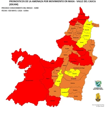 Alerta roja por lluvias en 12 municipios del Valle, Gobernación hace monitoreo