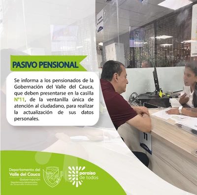 Actualización de datos personales de pensionados del Departamento Del Valle del Cauca