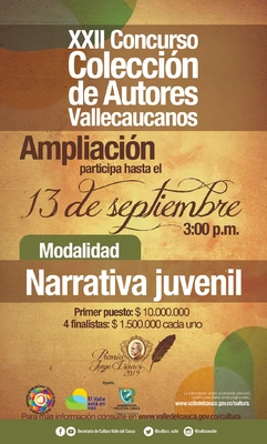 Se amplía la convocatoria de la categoría narrativa juvenil del Concurso de autores vallecaucanos