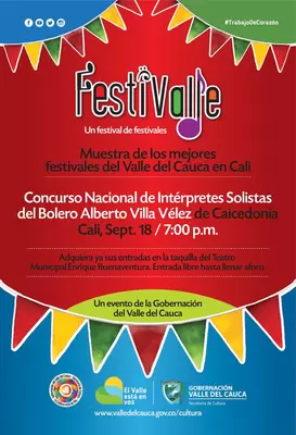 Caicedonia y el Concurso nacional de Intérpretes solistas del bolero,  Alberto Villa Vélez, en Festivalle