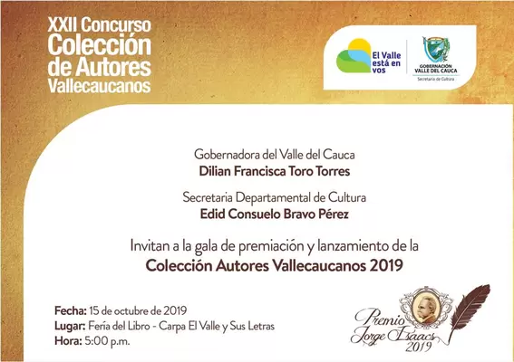 Gala de premiación del XII Concurso colección autores vallecaucanos 2019