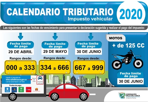 Empezó a regir el calendario para el pago de  Impuesto Automotor en el Valle del Cauca