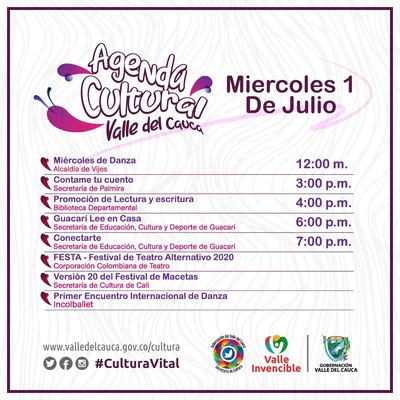 Agenda Cultural del Valle del Cauca – 1 de julio de 2020