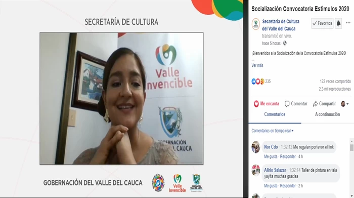 Secretaría de Cultura del Valle del Cauca socializó Convocatoria Departamental de Estímulos “La Cultura la Vivo en Casa”