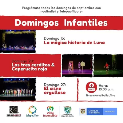 Los domingos infantiles, el nuevo espacio en la red  de Incolballet dedicado a las familias Vallecaucanas