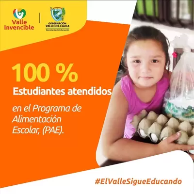El Programa de Alimentación Escolar se ha ejecutado en un  98%, en los 34 municipios no certificados del Valle del Cauca