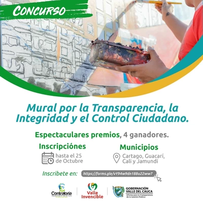 La Gobernación del Valle del Cauca y la Contraloría Departamental lanzaron el concurso Mural por la Transparencia, la Integridad y el Control ciudadano