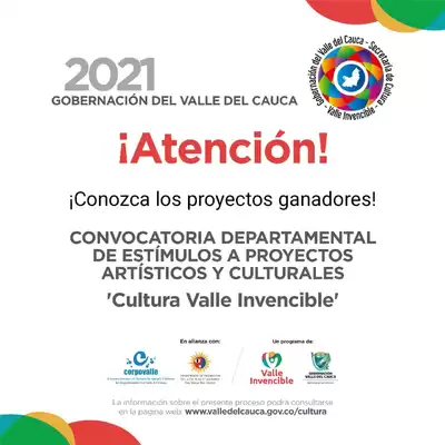 Conoce a los 92 ganadores de la Convocatoria Departamental de Estímulos para proyectos artísticos y culturales 2021 Cultura Valle Invencible