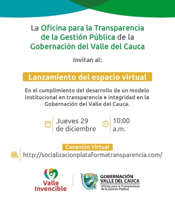 Se lanzó moderna Plataforma de Transparencia de la Gobernación del Valle del Cauca