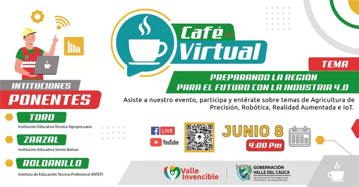 Próximo jueves 8 de junio, Café Virtual Tema:  PREPARANDO A LA REGIÓN PARA EL FUTURO CON LA INDUSTRIA 4.0